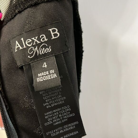 Alex B Nites Jumpsuit Romper Sz 4 Lace  Floral Sequins Sheer Scarf Legs Formal - Picture 9 of 12